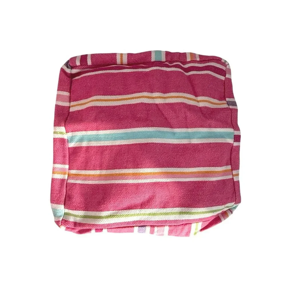 Pottery Barn Kids pink stripe bundle 1 hamper liner, 1 curtain, 2 basket liners
